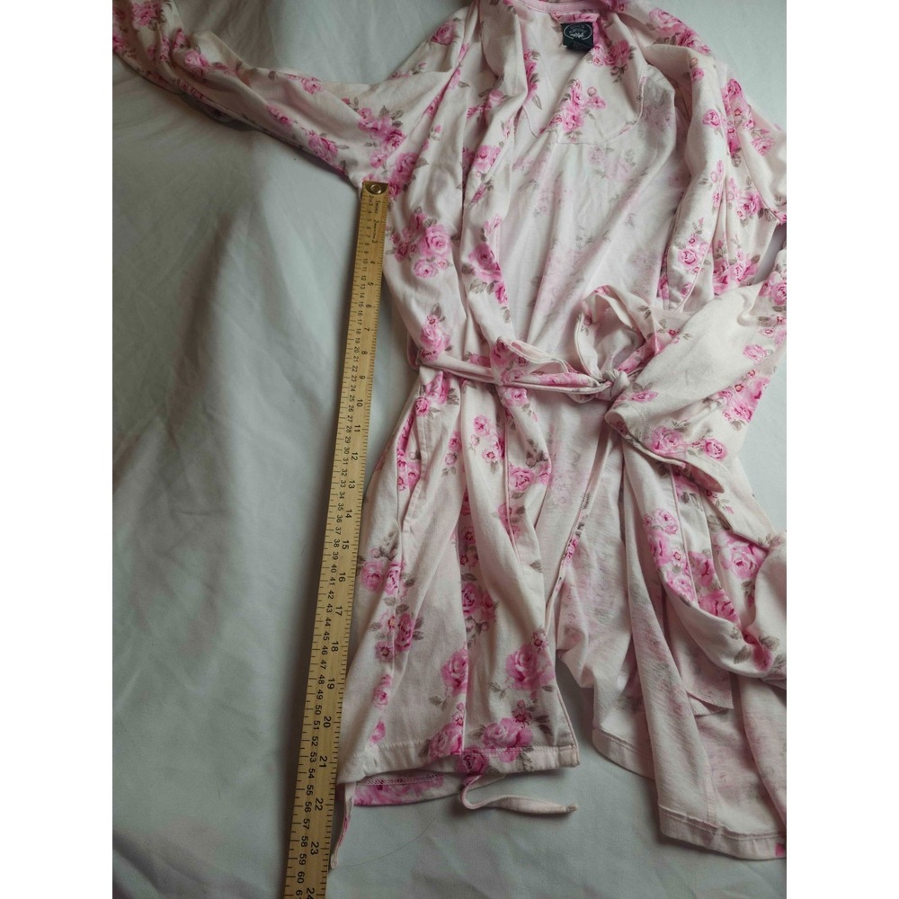 Laura Ashley Robe Womens Medium Pink Floral Loungewear Shabby Cottagecore - Picture 3 of 8